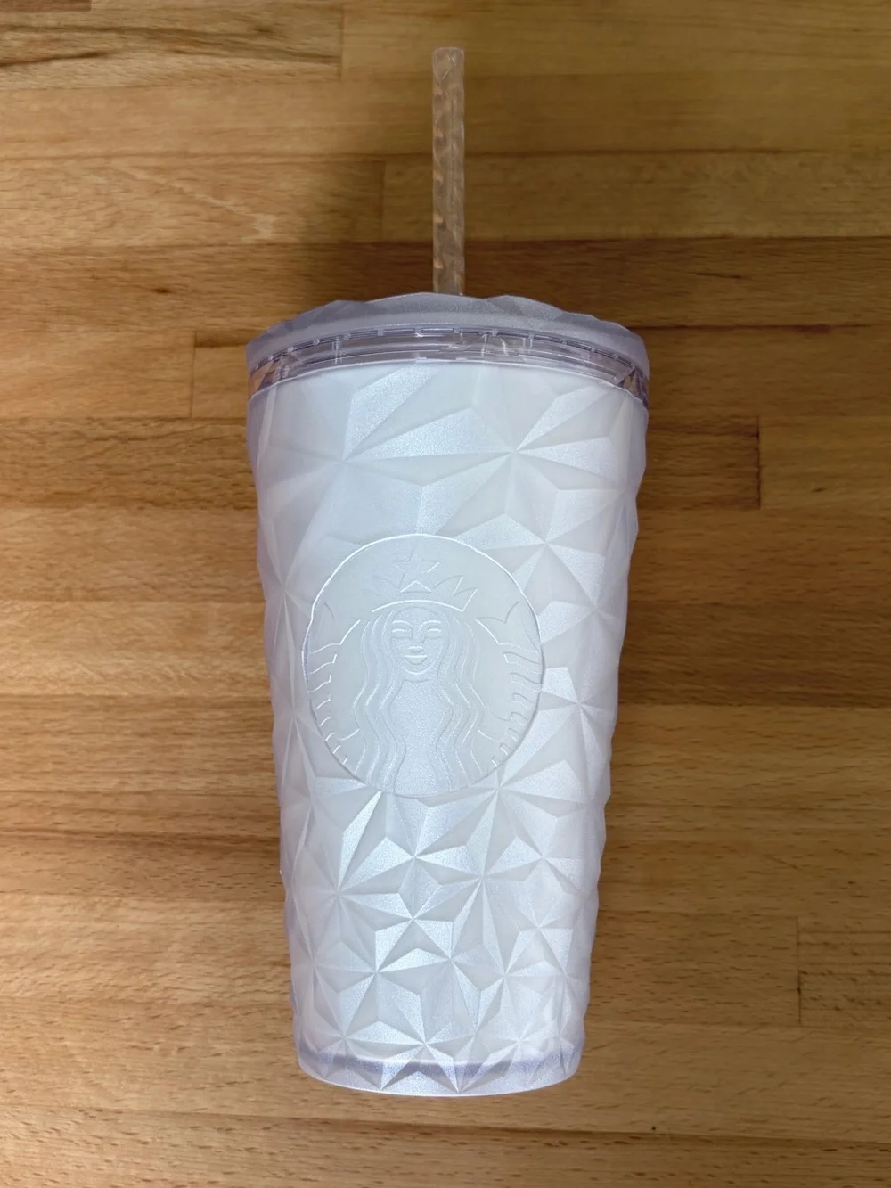 NWOT Starbucks White Prism Glow in the Dark Cold Cup Tumbler 16oz Grande